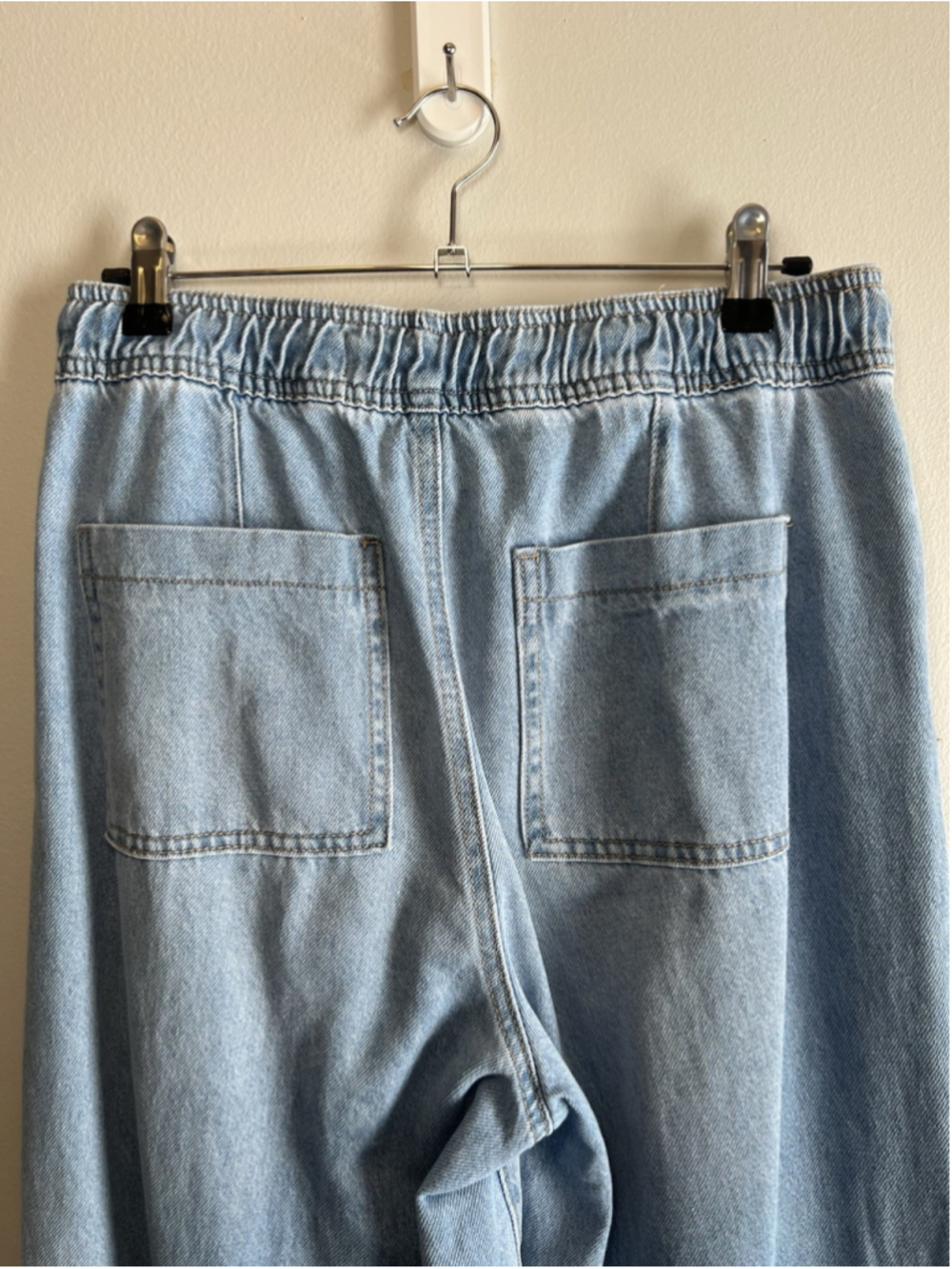Flying Angel Women's Blue Light Wash Wide Leg High Rise Jeans Size 9/29 - Picture 7 of 16
